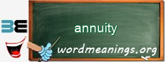 WordMeaning blackboard for annuity